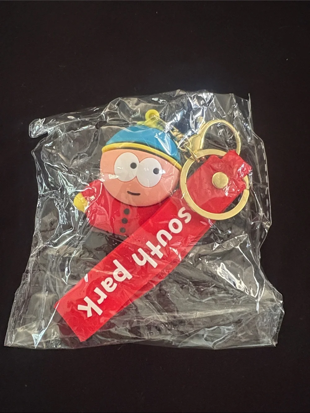 Red South Park Eric Cartman Silicone Keychain Bag Charm with Strap